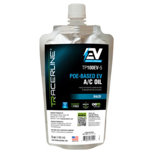 Sachet en aluminium de 148 ml (5 oz) contenant de l'huile de climatisation à base de POE pour les véhicules électriques.
